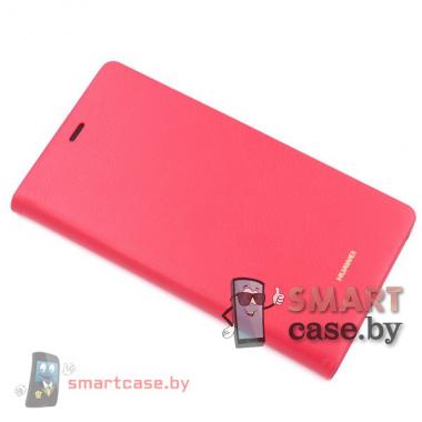 Чехол книжка для Huawei Ascend P8 натуральная кожа (Красный)