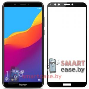 Защитное стекло для Huawei Y6 Prime 2018 полная проклейка (Черное)