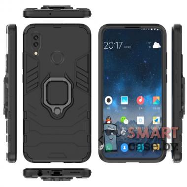 Гибридный чехол + кольцо Ring Holder Kickstand для Huawei P Smart (2019) (Чёрный)