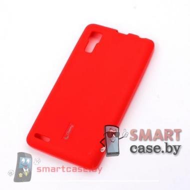 Силиконовый чехол для Lenovo P780 Cherry + пленка (красный)
