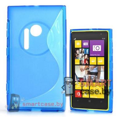 Чехол накладка для Nokia Lumia 1020 S-shape (голубой)