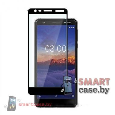 Защитное стекло для Nokia 3.1 (1063) с полной проклейкой 3D, 9H (чёрное)