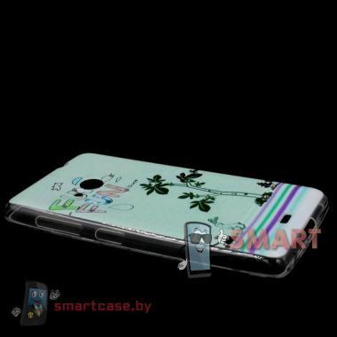 Силиконовый чехол для Microsoft Lumia 535 со стразами (FunFun)