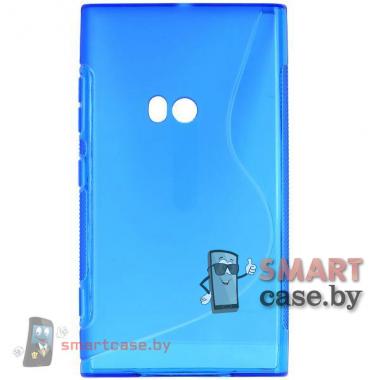 Чехол накладка для Nokia Lumia 920 S-shape (голубая)