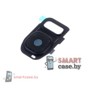 Стекло камеры с кольцом Samsung Galaxy S7, S7 Edge OEM (Черный)