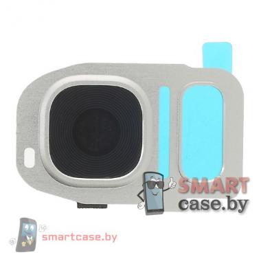 Стекло камеры с кольцом Samsung Galaxy S7, S7 Edge OEM (Серебро)