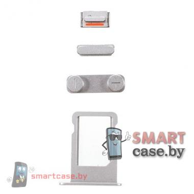 Лоток СИМ + кнопки для iPhone 5/5S/SE OEM (Серебро)