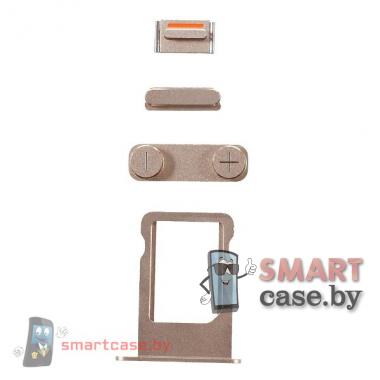 Лоток СИМ + кнопки для iPhone 5/5S/SE OEM (Золото)