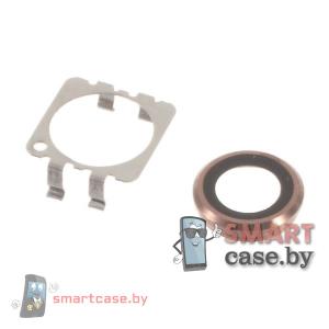 Стекло камеры + кронштейн iPhone 6S Plus OEM (Розовое золото)