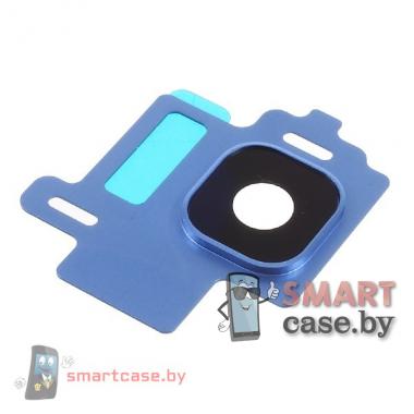 Стекло основной камеры с рамкой Samsung Galaxy S8 G950 OEM (Синий)