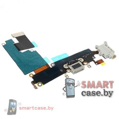Нижний шлейф для iPhone 6 Plus разъем зарядки, наушников, микрофон OEM (Белый)