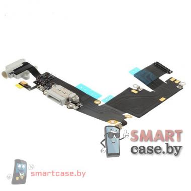 Нижний шлейф для iPhone 6 Plus разъем зарядки, наушников, микрофон OEM (Белый)