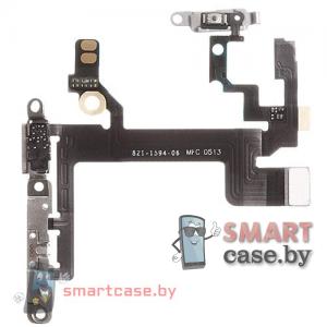 Шлейф iPhone 5S кнопки включения, громкости, переключателя вибрации, микрофон, вспышка OEM
