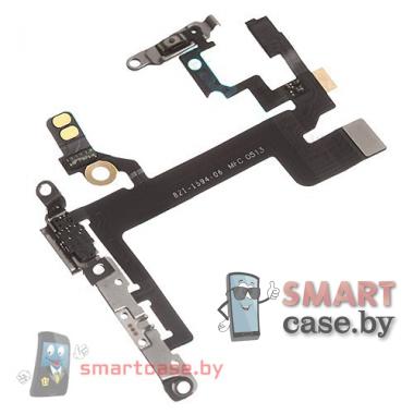 Шлейф iPhone 5S кнопки включения, громкости, переключателя вибрации, микрофон, вспышка OEM