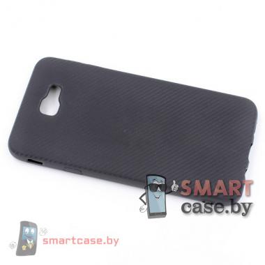 Силиконовый чехол для Samsung Galaxy А320 карбоновый (чёрный)