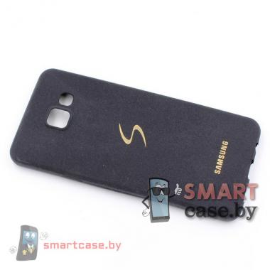 Силиконовый чехол для Samsung Galaxy А320 велюровый (чёрный)