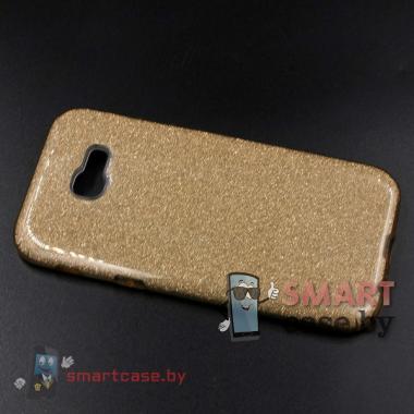 Силиконовый чехол для Samsung Galaxy А320 блестящий (золотой)