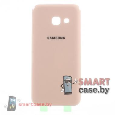 Задняя крышка для Samsung Galaxy A3 (2017) OEM стеклянная (розовая)