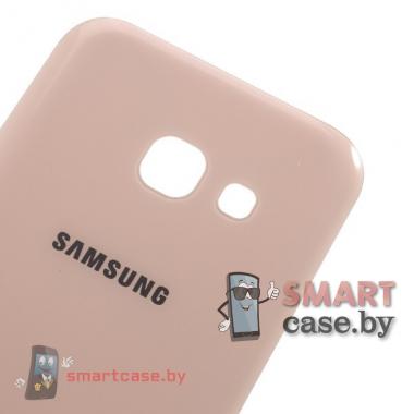 Задняя крышка для Samsung Galaxy A3 (2017) OEM стеклянная (розовая)