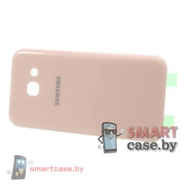 Задняя крышка для Samsung Galaxy A3 (2017) OEM стеклянная (розовая)