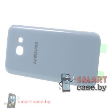 Задняя крышка для Samsung Galaxy A3 (2017) OEM стеклянная (голубая)