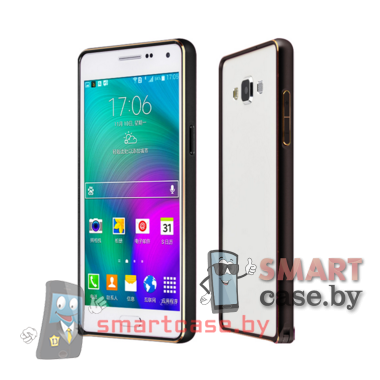 Алюминиевый бампер для Samsung Galaxy A3 (черный с золотом)