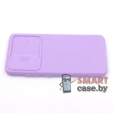 Силиконовый матовый чехол Camera Pull для Samsung Galaxy A32 4G (Небесный)