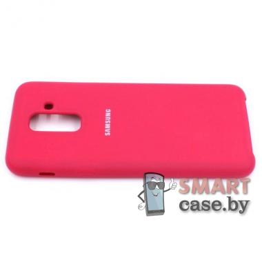 Силиконовый чехол Silicone Cover для Samsung Galaxy A6 Plus 2018 (малиновый)