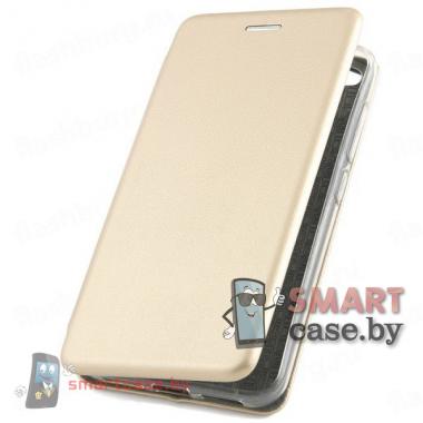 Кожаный чехол-книжка для Samsung Galaxy A6 2018 (A600F) (золотая)