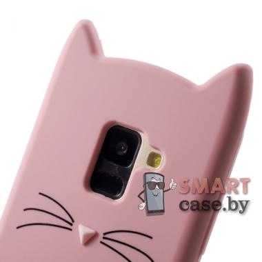 Силиконовый чехол для Samsung Galaxy A5 (2018)/A8 (2018) (Розовый кот)