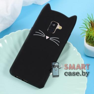 Силиконовый чехол для Samsung Galaxy A5 (2018)/A8 (2018) (Чёрный кот)