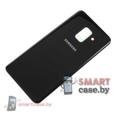 Задняя крышка для Samsung Galaxy A8 (2018) / A5 (2018) стеклянная OEM (черная)