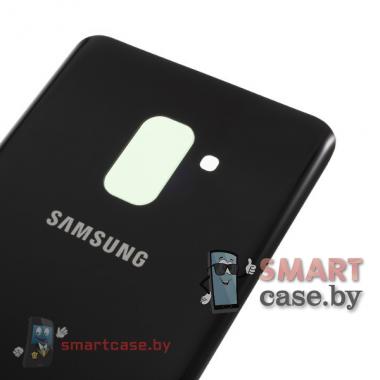 Задняя крышка для Samsung Galaxy A8 Plus (2018) стеклянная OEM (Чёрная)