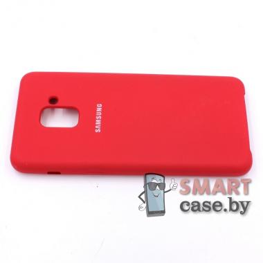 Силиконовый чехол Silicone Cover для Samsung Galaxy A7 (2018)/A8 Plus (2018) (красный)