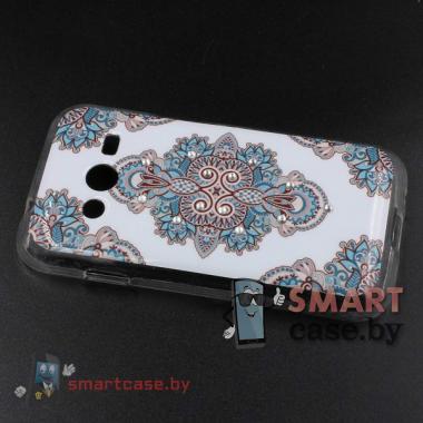 Силиконовый чехол для Samsung Galaxy Ace4 со стразами(Мандала)