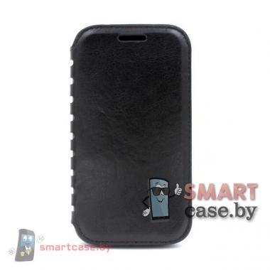 Чехол книжка для Samsung Galaxy Ace 4 G313 кожаный (черный)