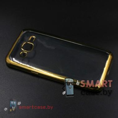 Силиконовый чехол для Samsung Galaxy J2(золотая полоса)