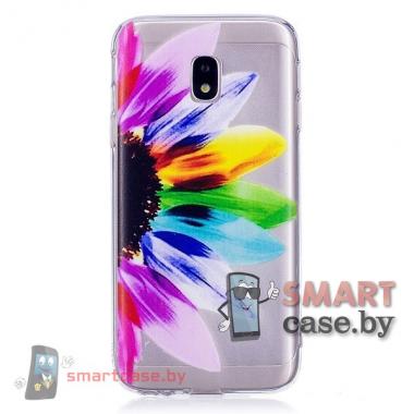 Силиконовый бампер для Samsung Galaxy J3 2017 (J330) красочный цветок
