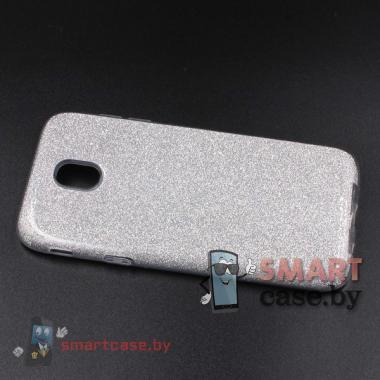 Чехол для Samsung Galaxy J5(2017) силикон+пластик (серебряный перелив)