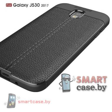 Чехол для Samsung J5 2017 силиконовый (TPU) "Кожа" (Черный)