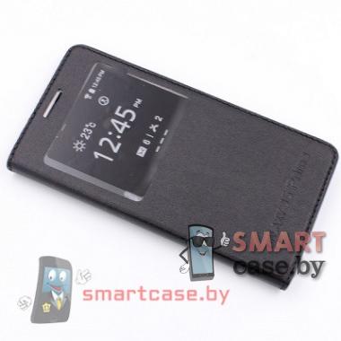 Чехол книжка для Samsung Galaxy J5 Prime (j570f) с окном (черный)