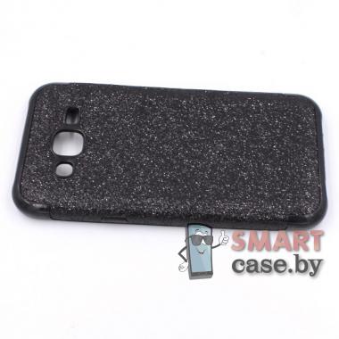 Силиконовый блестящий чехол для Samsung Galaxy J5 (J500) (черный)