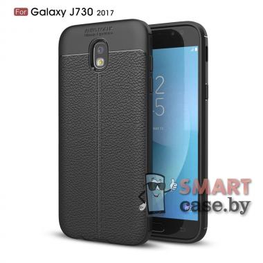 Силиконовый карбоновый чехол для Samsung J7 2017 (J730) (Чёрный)