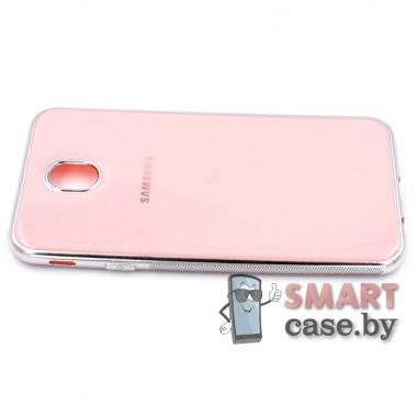 Силиконовый глянцевый чехол для Samsung Galaxy J7 (2017) (J730) (Розовый)
