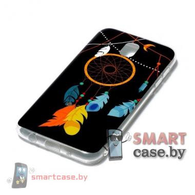 Чехол для Samsung Galaxy J7 2017 светящийся силиконовый (Ловец снов)