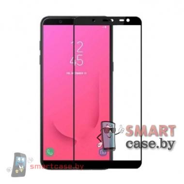 Защитное стекло для Samsung Galaxy J8 2018 (j810f) полная проклейка (Черное)