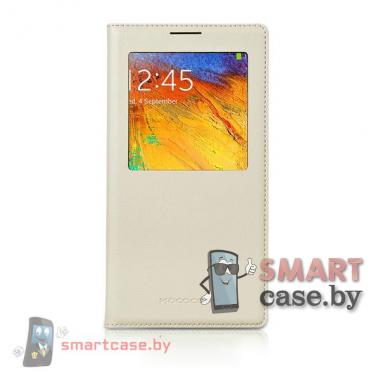 Кожаный чехол для Samsung Galaxy Note 3 с окном HOCO (белый)