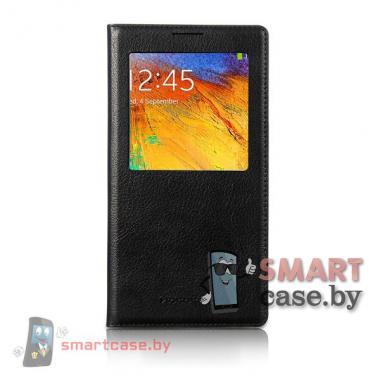 Кожаный чехол для Samsung Galaxy Note 3 с окном HOCO (черный)