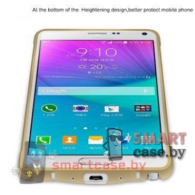 Ультратонкий бампер для Samsung Galaxy Note 4 Love Mei (металик)