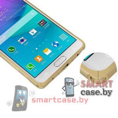 Ультратонкий бампер для Samsung Galaxy Note 4 Love Mei (металик)